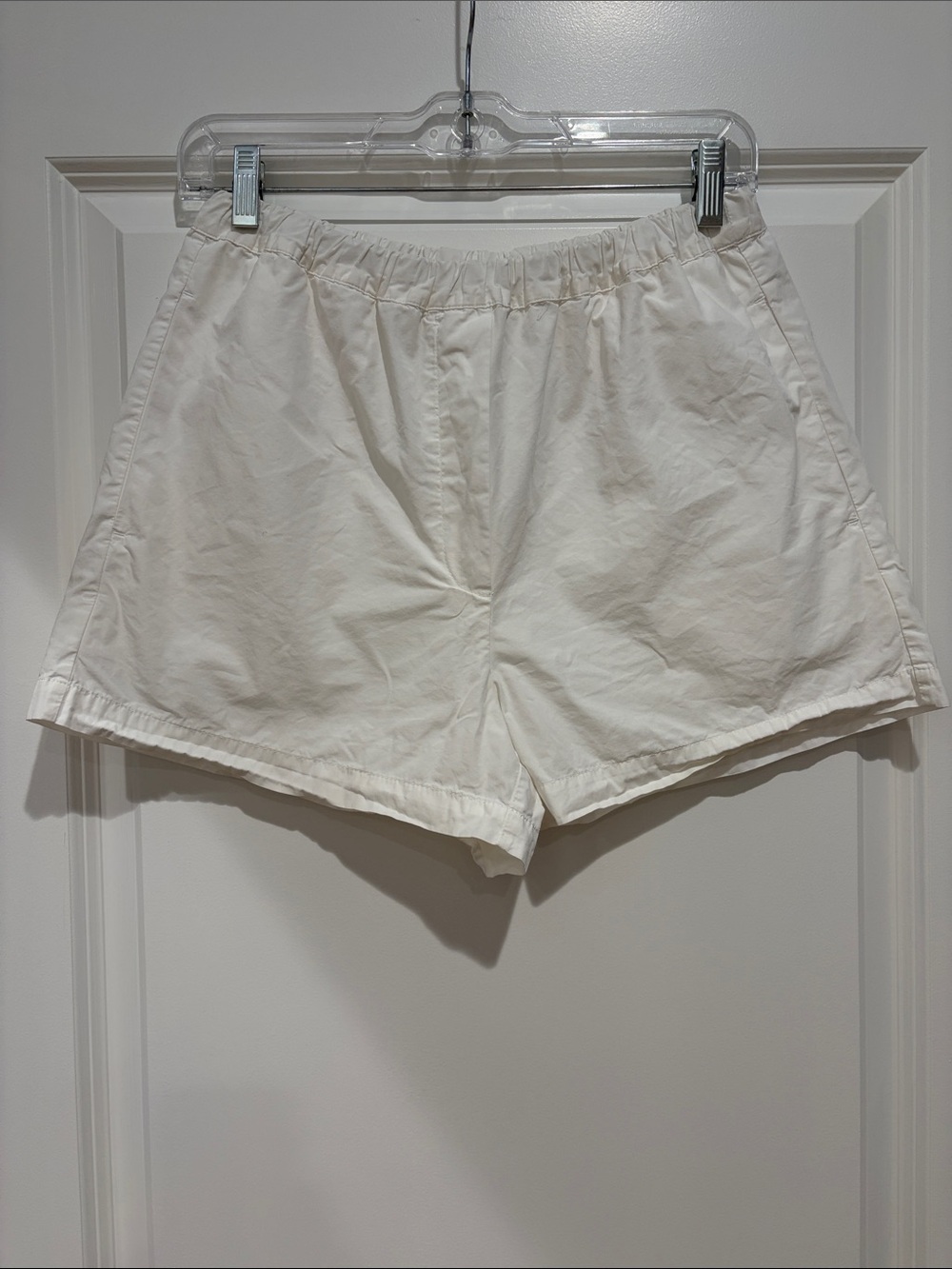 Wilfred Free Women’s White Pajama Cotton High Waist Lounge Shorts, size small